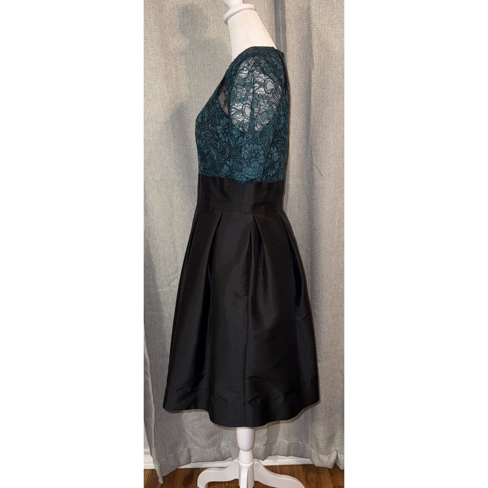 monique lhuillier Cocktail dress Women's Size 10 Fit And Flare Emerald Black - Picture 4 of 12